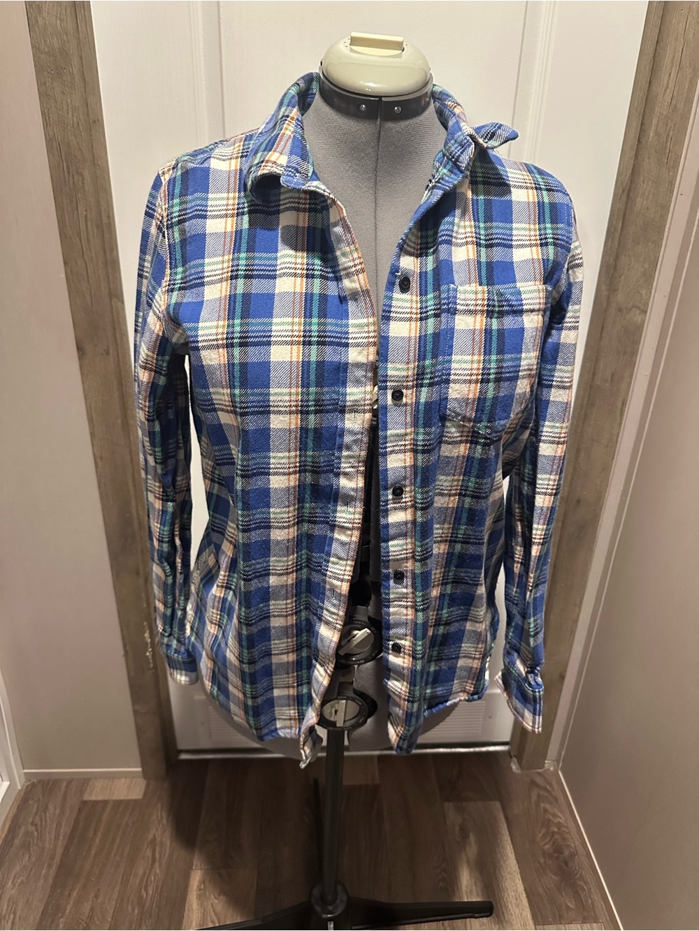 Madewell Blue Plaid Lightweight Shirt Jacket